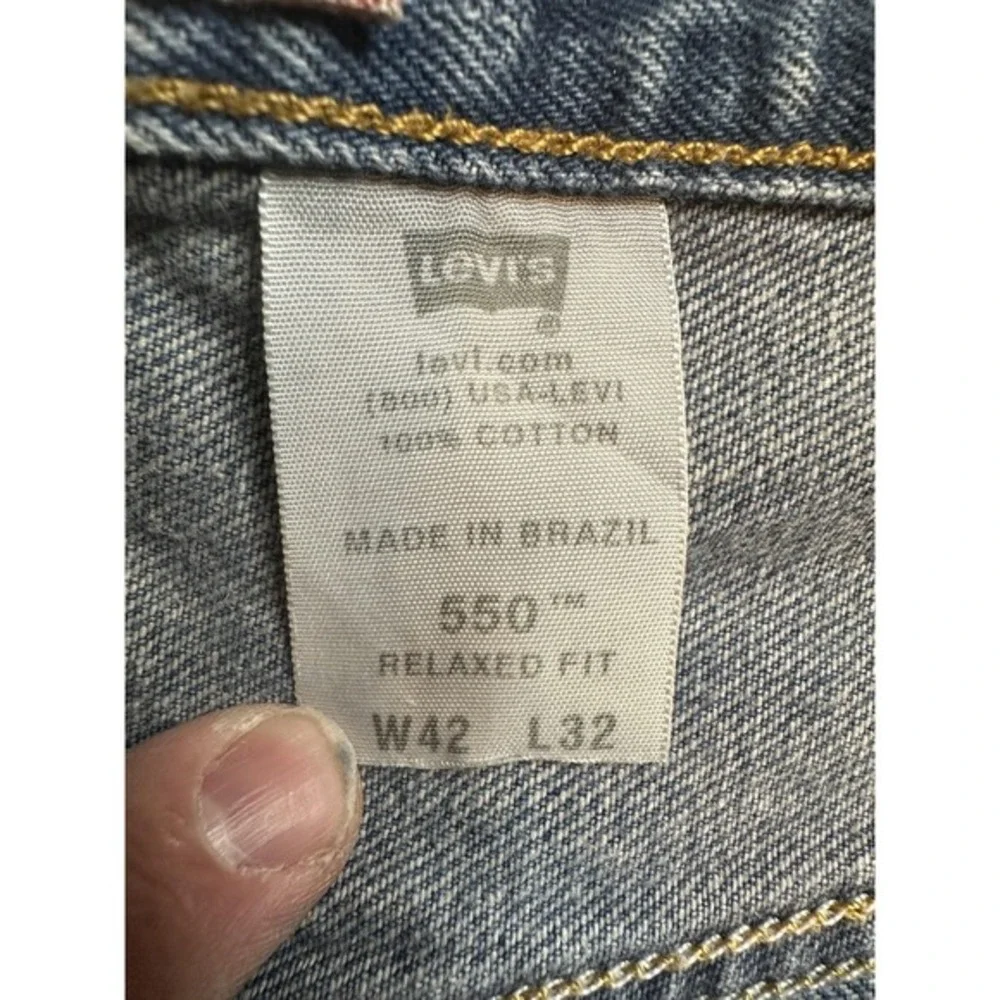 Vintage Levis 550 Relaxed Fit‎ Jeans Mens 42x32 (40x31) Medium Wash Blue Denim